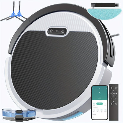 Robot Vacuum Cleaner Mop Combo 5000Pa Max Suction 2-in-1 with App & Voice Control - Scheduled Cleaning