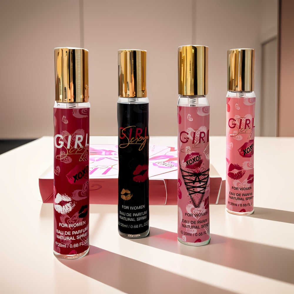 Women's Perfume Gift Set 4 Piece Travel Size Spray Kit – MYSTICAL Long Lasting Fresh Floral Scent Unisex Fragrance for Her Birthday