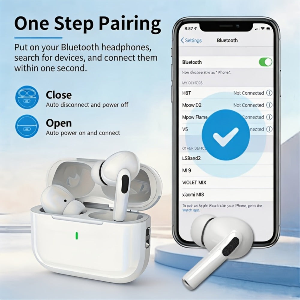 Wireless Earbuds 3-in-1 Standard, Translation or Screen Models with White Charging Case Options