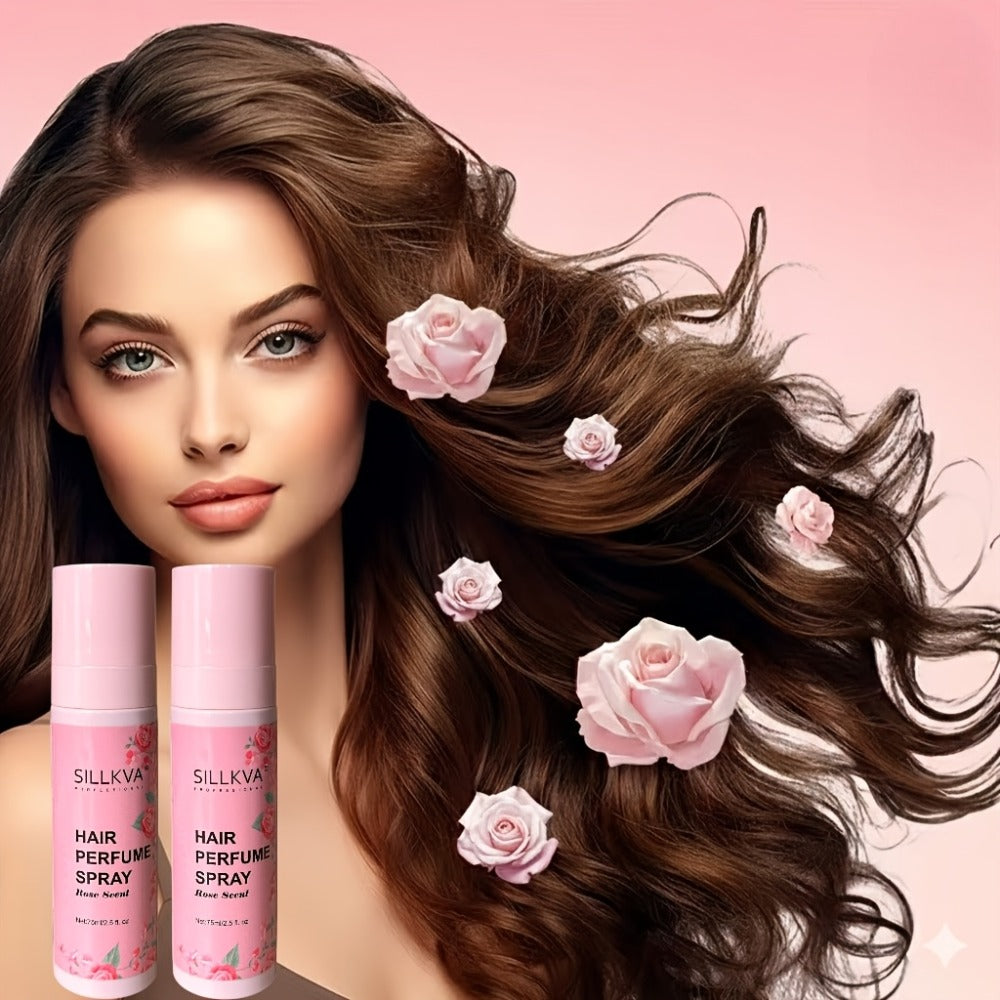 Argan Hair Oil & Rose Scented Spray Set for Women | Moroccan Penetrating Treatment Smooths Frizz Moisturizes Strengthens | Long-Lasting Rose