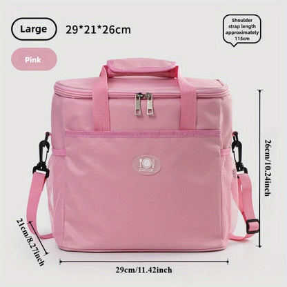 Rectangular Lunch Bag Tote, 29 x 21 x 26cm with Front Pocket, Two Mesh Side Pockets and Four Colors