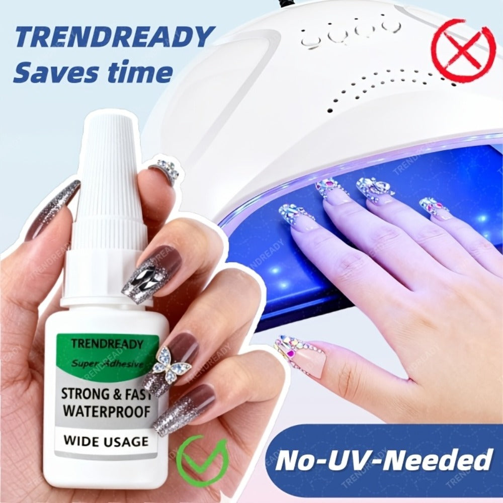 60+ Day Hold Nail Glue 4 Bottles 20g Each Super Strong Extra Hold Fast Drying No Lamp Needed Heavy Duty Adhesive for Press On Nails Fake