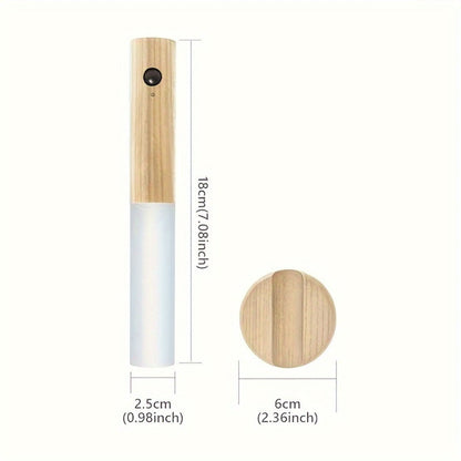 Motion Night Light Rechargeable LED, IPX4 Wood Grain & Walnut Under Cabinet Step Lamp for Staircase