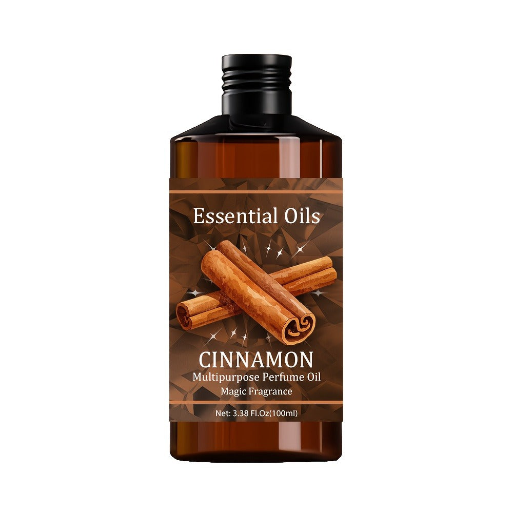 Essential Oil Cinnamon Warm Spicy-Sweet Aroma in 100ml Bottle for Diffuser, Humidifier and Massage Use