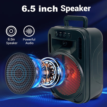 8-Inch Subwoofer Party Speaker 1000W Portable Rechargeable Wireless Bluetooth | Heavy Bass, FM Radio, LED Lights, Remote Control