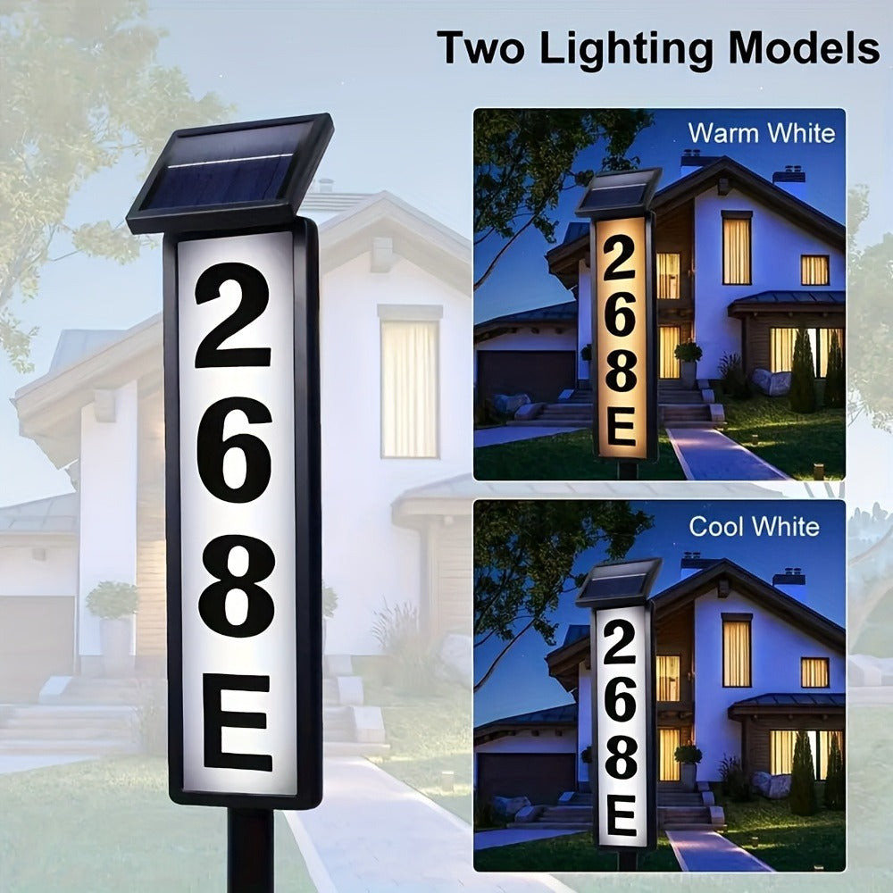 Solar House Number Light LED, DIY Address Sign with 38 LEDs, Switchable & Cool White, 270° Solar Panel