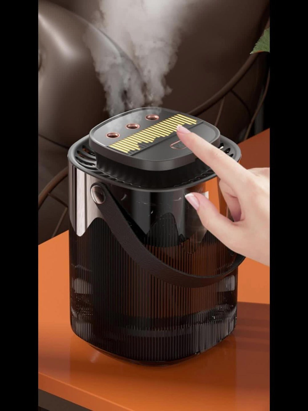 Large Desktop Humidifier with Night Light, 101oz 3-Nozzle USB Rechargeable Cool Mist Humidifier for Bedroom