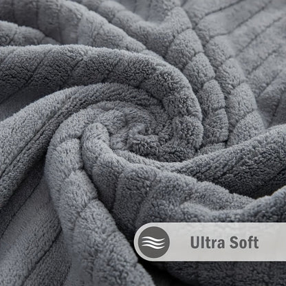 Bath Towels Set Single or 4-Piece 800GSM Oversized Microfiber Towels 32 x 64 Inch for Home and Guest Use