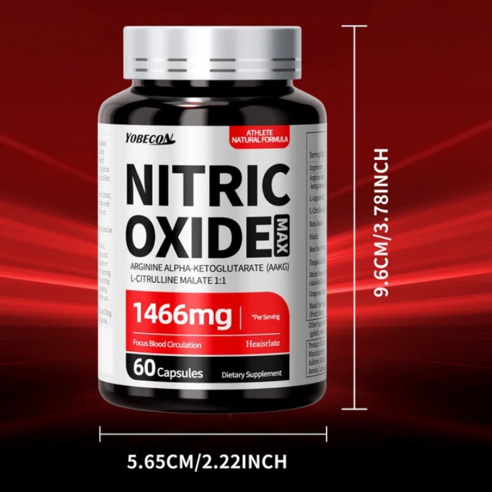 Nitric Oxide Supplement 1466mg with L-Arginine, L-Citrulline & Beet Root, Boosts Blood Flow, Pump
