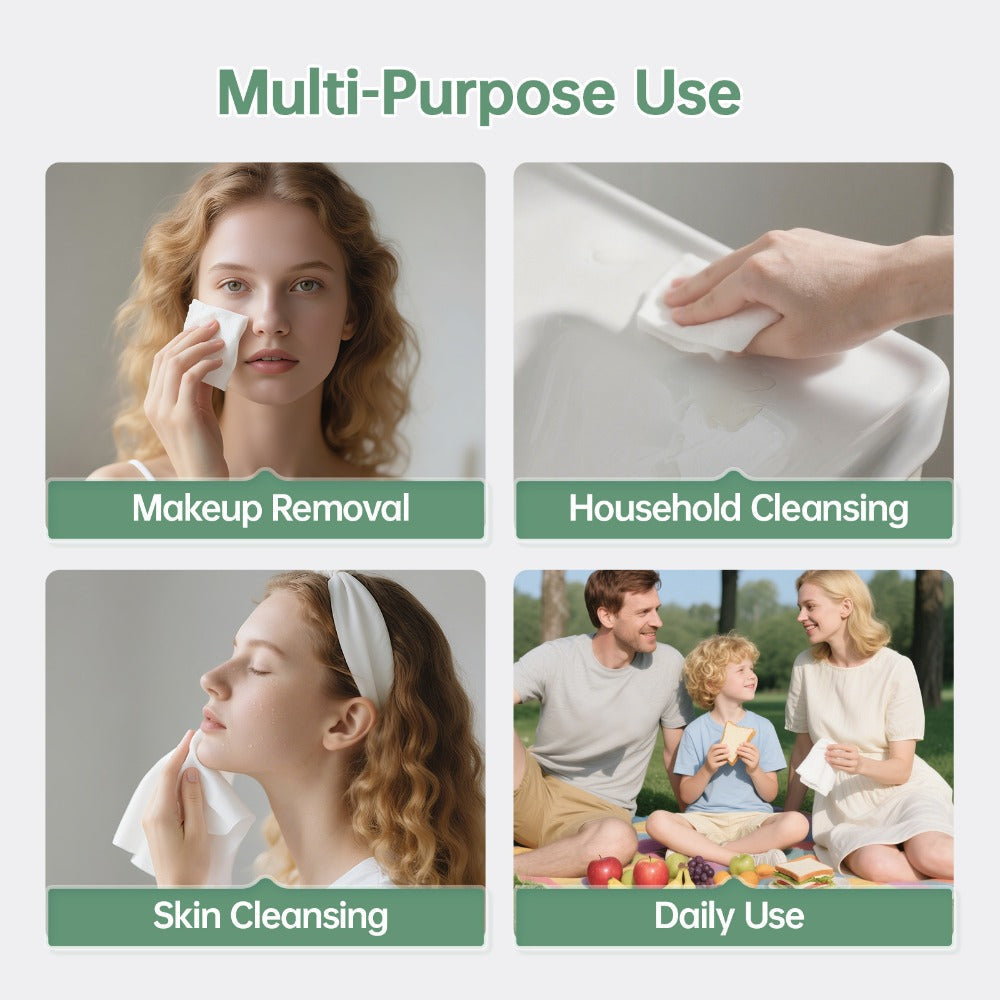 Disposable Face Towels Jumbo Ultra- Extra Thick, Highly Dry Wet Dual-Use Facial Wipes for Makeup Removal