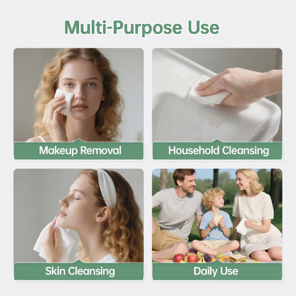Disposable Face Towels Jumbo Ultra- Extra Thick, Highly Dry Wet Dual-Use Facial Wipes for Makeup Removal