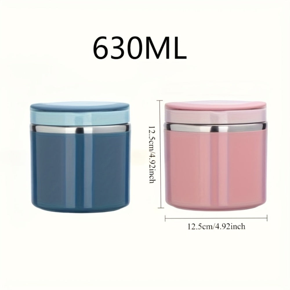 Insulated Lunch Box Stainless Steel 630ml - Bento Box with Handle for Entryways, Bedrooms and Living Spaces