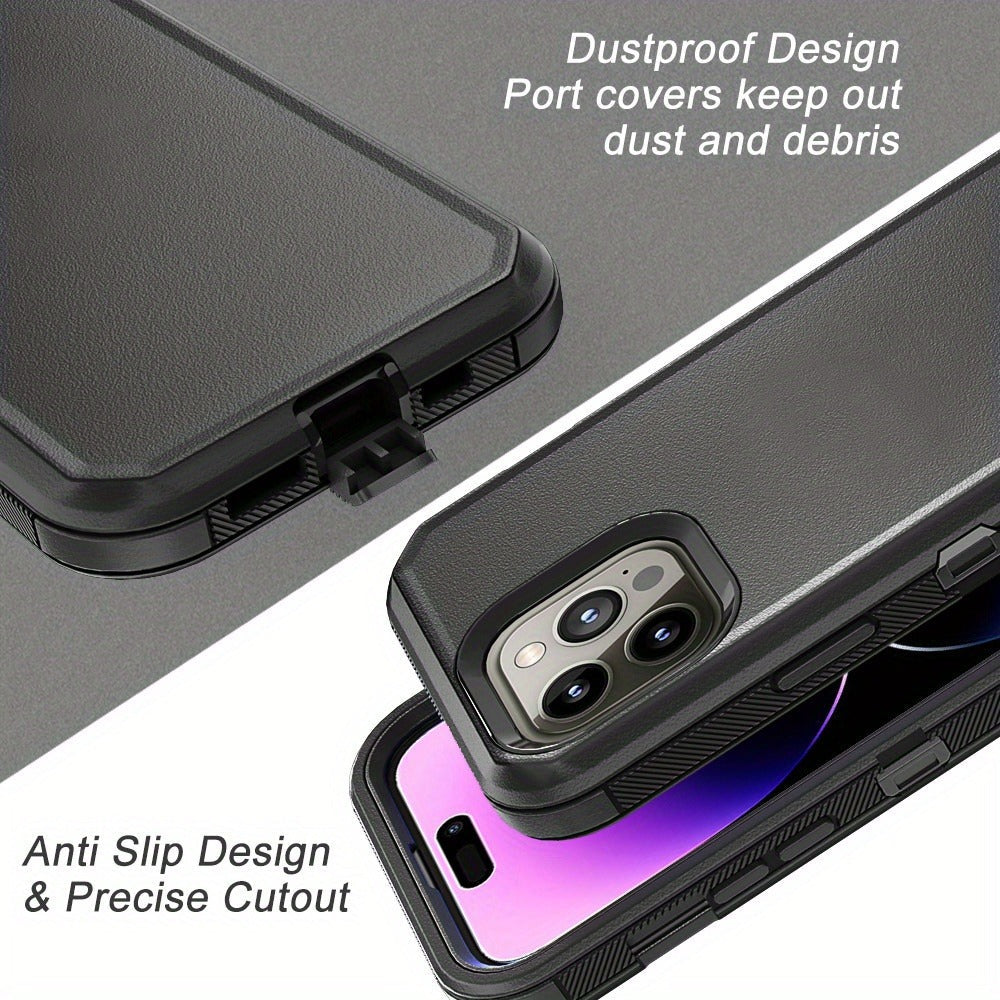 Phone Case Dual-Layer TPU and PC layered Armor with rear ring layout for iPhone 14 with Model-Specific Cutouts and Color Choices