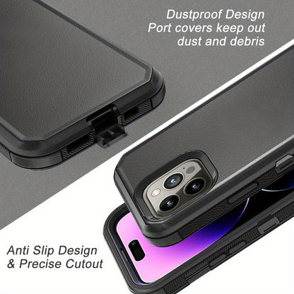 Phone Case Dual-Layer TPU and PC layered Armor with rear ring layout for iPhone 14 with Model-Specific Cutouts and Color Choices