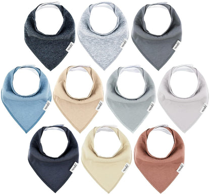 Pet Bandana Scarf 10 Pack for Dogs Cats, Small Triangle Bib Neckerchief Solid Color Adjustable Saliva Towel Strong Water Absorption Easy