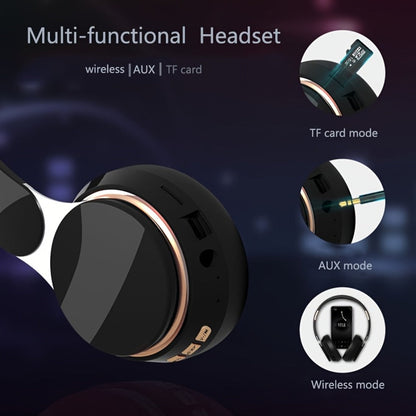 Foldable Wireless Over-Ear Headphones with FM Radio, TF Card Playback, 3.5mm AUX, Microphone and Six Colors