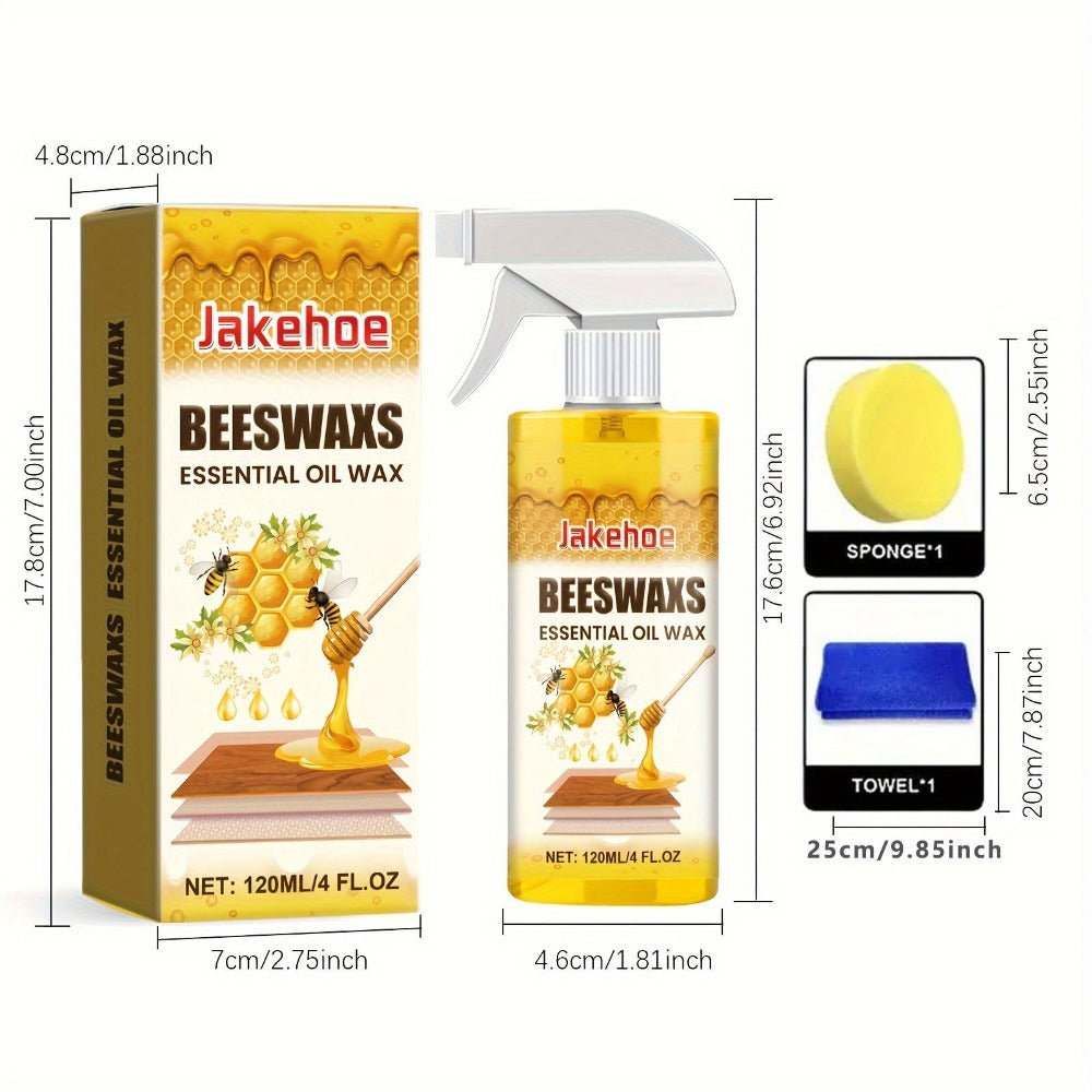 Wood Floor Beeswax Care Spray 4oz Hardwood Floor Cleaner Polish Scratch 3-in-1 Aromatherapy for Everyday Face, Beard and Body Grooming