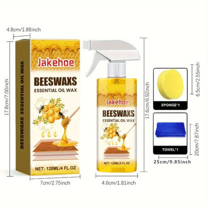 Wood Floor Beeswax Care Spray 4oz Hardwood Floor Cleaner Polish Scratch 3-in-1 Aromatherapy for Everyday Face, Beard and Body Grooming