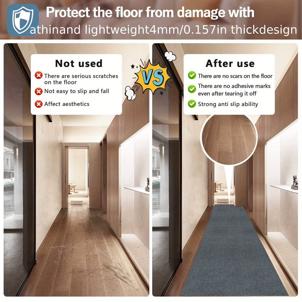 Solid-Color Hallway Runner in Five Neutral Shades with 60 cm Width and Four Listed Lengths