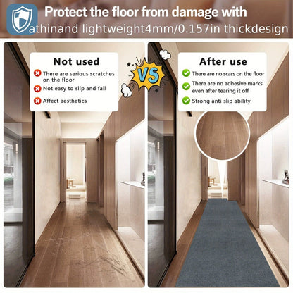 Solid-Color Hallway Runner in Five Neutral Shades with 60 cm Width and Four Listed Lengths