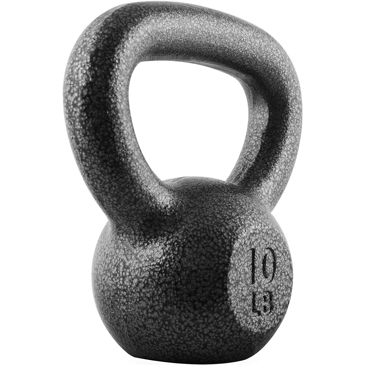 Cast Iron Kettlebell with Wide Flat Base – Hammerstone Painted, Anti-Corrosion, Smooth Grip Handle for Strength Training, Full Body Workout