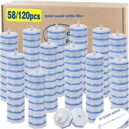 Disposable Toilet Wand Refills 120 or 58 Count Compatible with Clorox ToiletWand Upgraded for Entryways, Bedrooms and Living Spaces