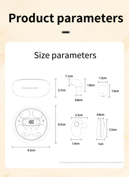 Wireless Earbuds Two-Pair Mini Sleep Set with Digital Display, Type-C Charging and Three Color Options