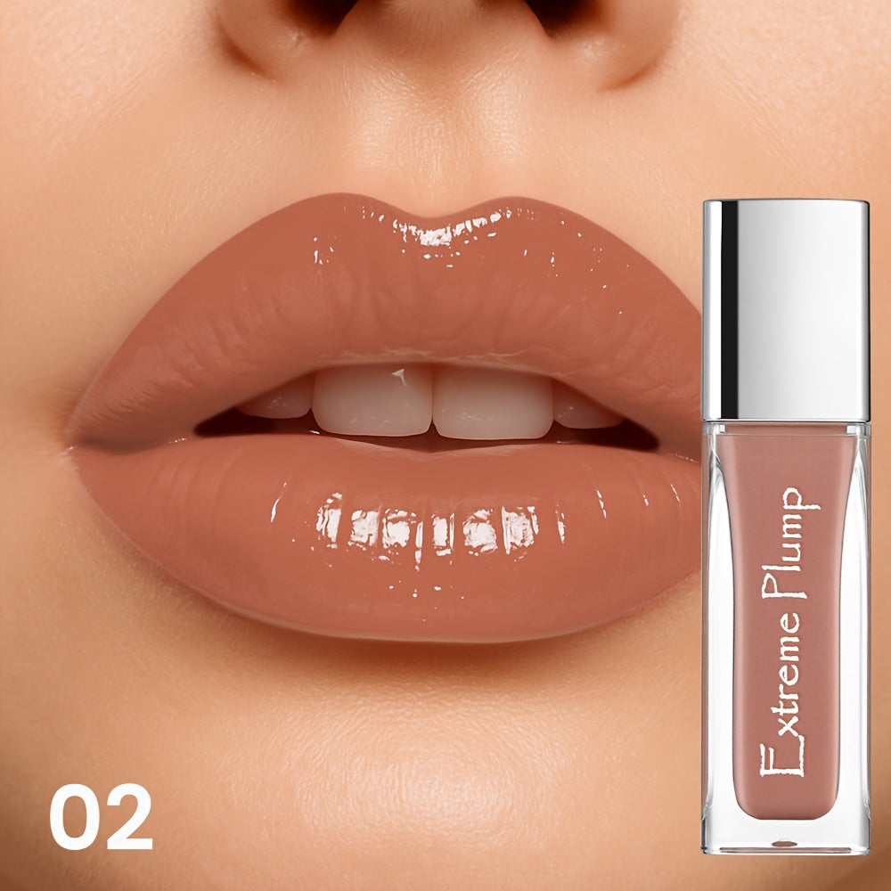 Lip Gloss for Women, Water Gloss Non-Sticky Formula, Sheer Nude Pink Shimmer Tint, Sweatproof Smooth Comfortable Wear