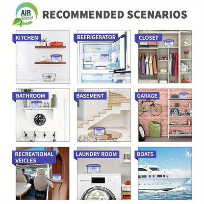 Portable Dehumidifier Boxes 6-Pack, Moisture Absorber & Odor Eliminator for Closets, Bathrooms, RVs