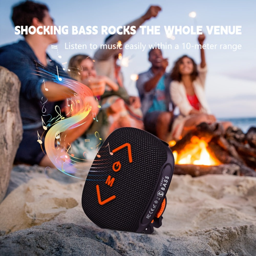 Bluetooth Bike Speaker, IPX5 Handlebar Speaker with Battery, FM, TF, AUX, TWS & Hands-Free Calls