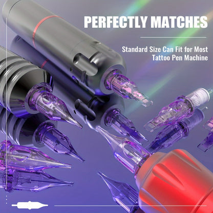 Stainless Steel Tattoo Cartridge Needles 50pcs Mixed RL RS RM M1 Weaved Magnum for Temporary Body Art, Festivals and Costumes