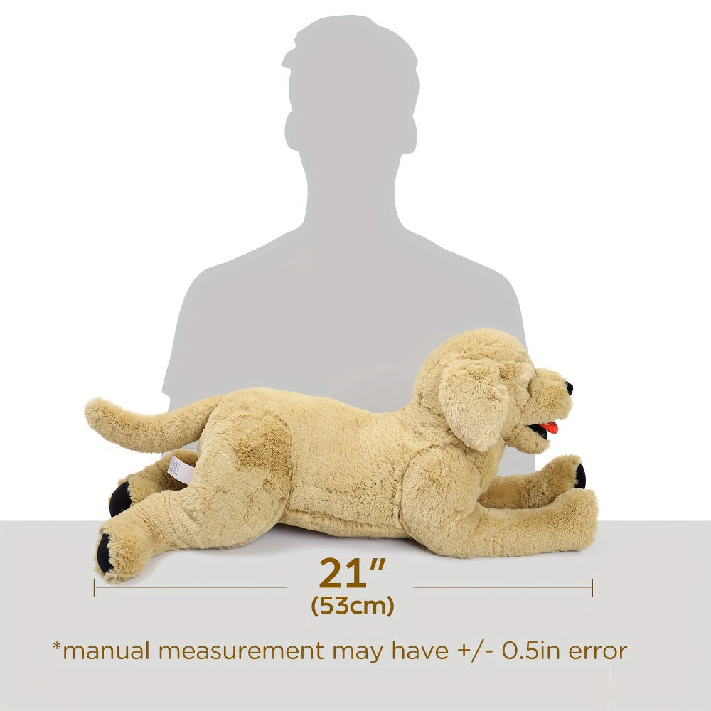 Plush Toy Golden Retriever 21-Inch Lying Puppy with Soft Coat for Large Cuddly Display and Gifting