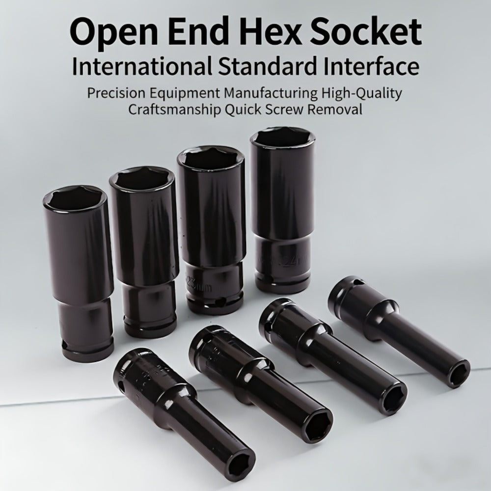 1/2 Inch Deep Impact Socket Set – Chrome Vanadium Steel for Tire Removal, Mechanical Repairs & Car Maintenance | Compatible with Electric