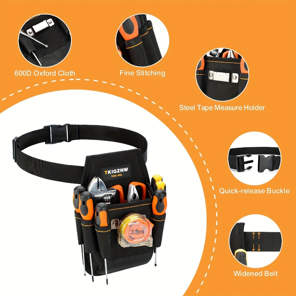 Tool Bag Heavy Duty 7-Pocket PVC Organizer for Mechanics & Electricians – Multi-Pocket Hand Tool Storage Bag