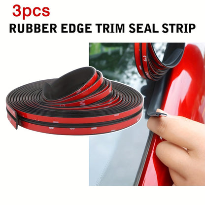 Windshield Seal Strip 3pcs 30ft – Premium Rubber T-Seal Weatherstrip for Car Windshield, Sunroof & Rear Window