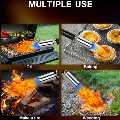 Cooking Torch Butane Blow Torch with Adjustable Flame & Detachable Design, Kitchen Culinary Torch for Creme Brulee