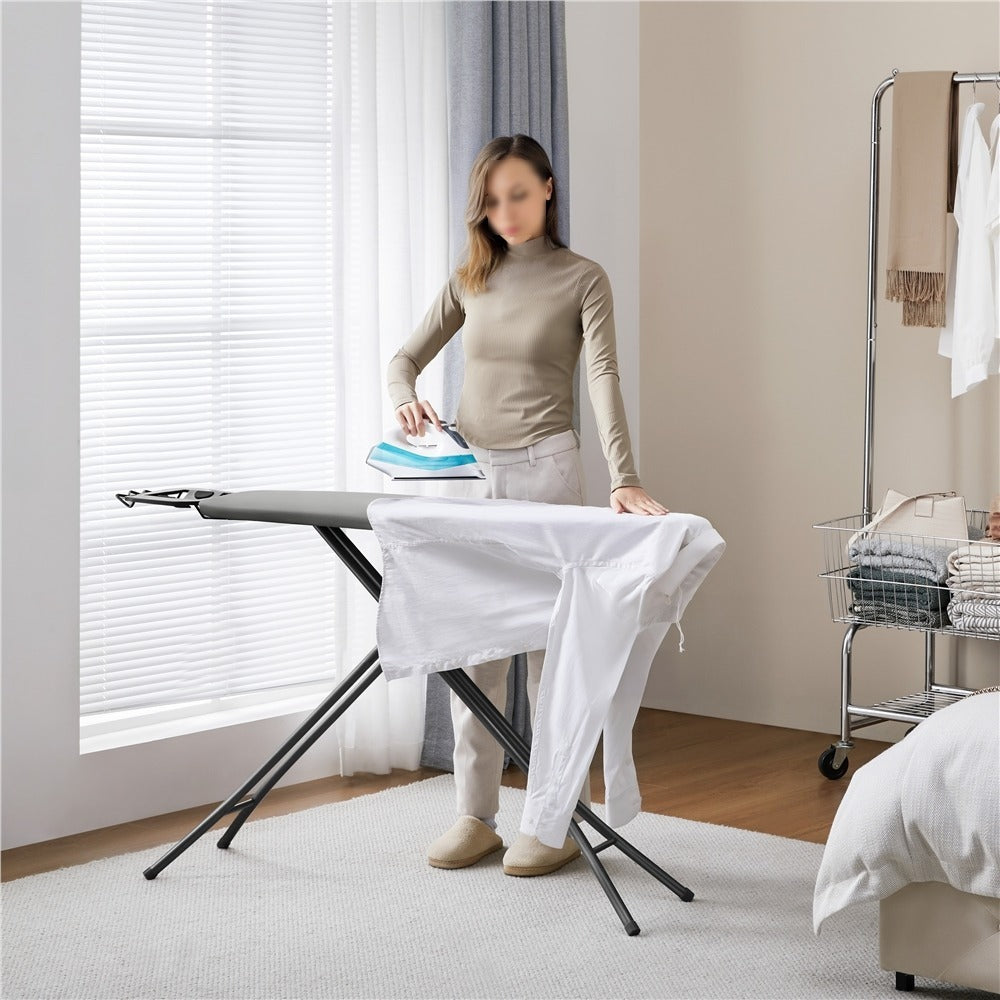 Full-Size 52-by-14-Inch Folding Ironing Board with Four-Leg Stand and Iron Rest in Four Colors