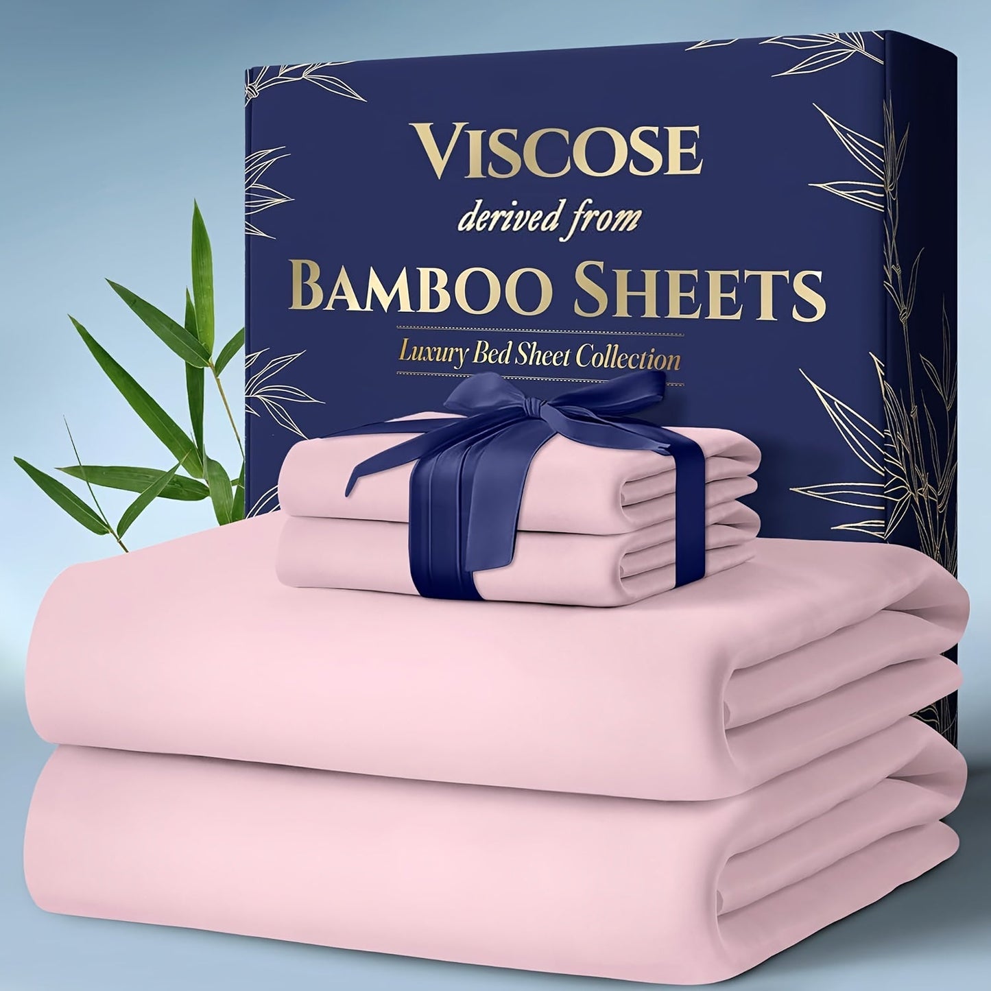 Bed Sheet Set Bamboo-Derived Fabric with Four Bed Sizes, specified Sheet Dimensions and Thirteen Colors
