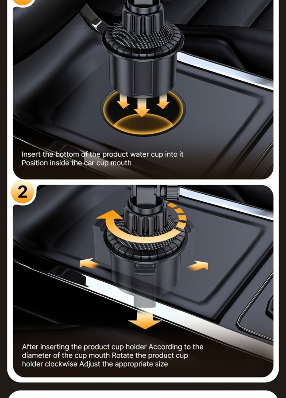 TP08 Cup-Base Car Phone Mount with Expanding Lower Base and Adjustable Clamp for 4–13-Inch Devices