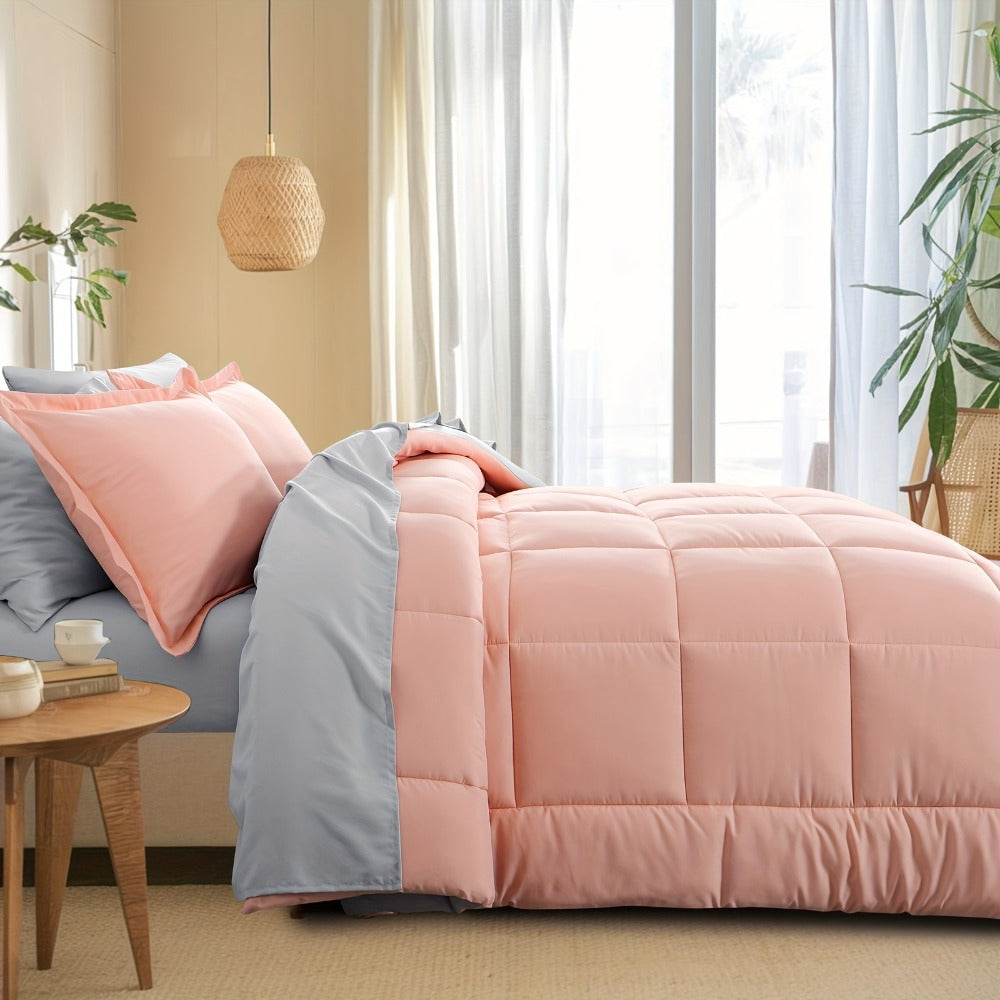 7 Piece Comforter Set Luxury Soft Fluffy Bedding All Season Bed in a Bag with Comforter Fitted Sheet Flat Sheet Pillowcases Hypoallergenic