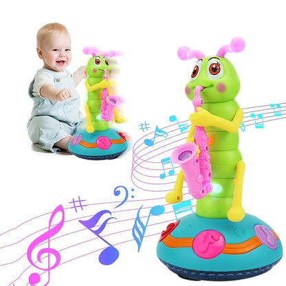 Caterpillar Saxophone Toy for Kids with LED Lights & Music - Electric Musical Instrument for Toddlers