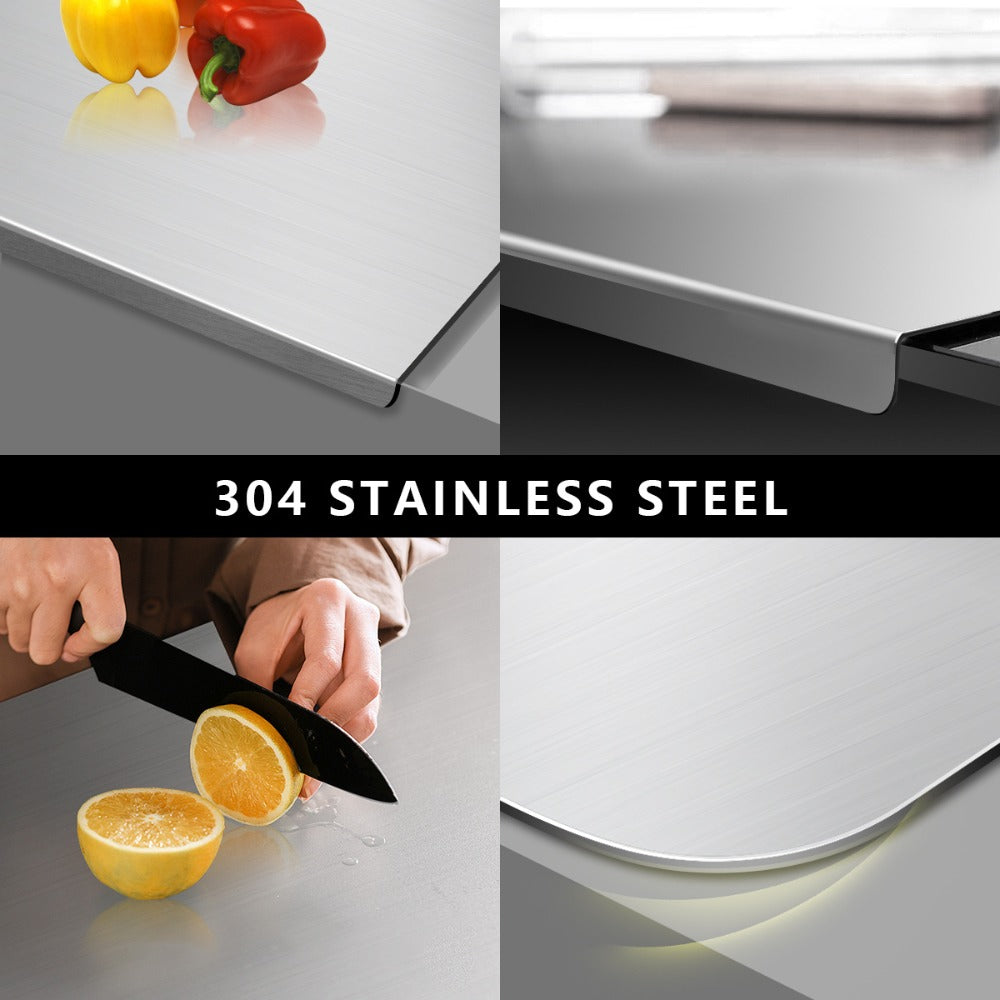Chopping Boards for Kitchen, Stainless Steel Cutting Board – 304 Grade Butcher Block Rolling Board, Large Kitchen Chopping Board for Meat