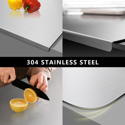 Chopping Boards for Kitchen, Stainless Steel Cutting Board – 304 Grade Butcher Block Rolling Board, Large Kitchen Chopping Board for Meat