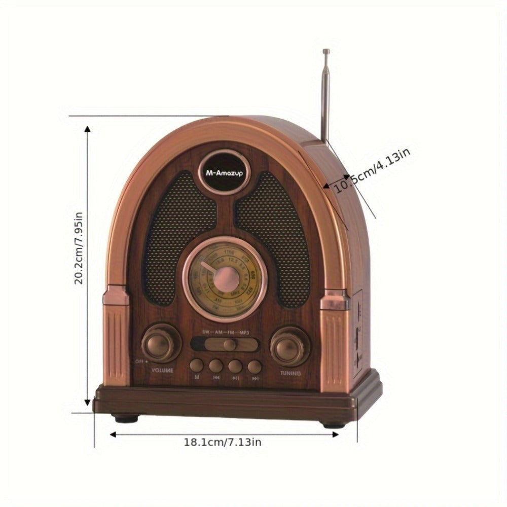 Portable AM FM SW Radio Bluetooth Speaker, Multi-Function Wireless Speaker with TF Card Player, Stereo Sound