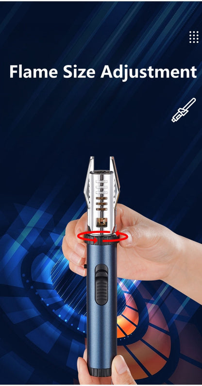 Windproof Turbo Torch Lighter 360 Degree Ignition Metal Jet Flame Lighter with Safety Lock for Grilling, Camping and Outdoor Meals