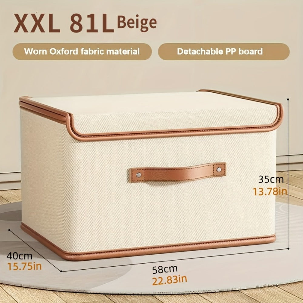 Foldable Storage Bins with Lids 2-Pack, Large Collapsible Clothes Organizer with Flip-Top Closure – Under Bed Storage for Bedroom, Closet