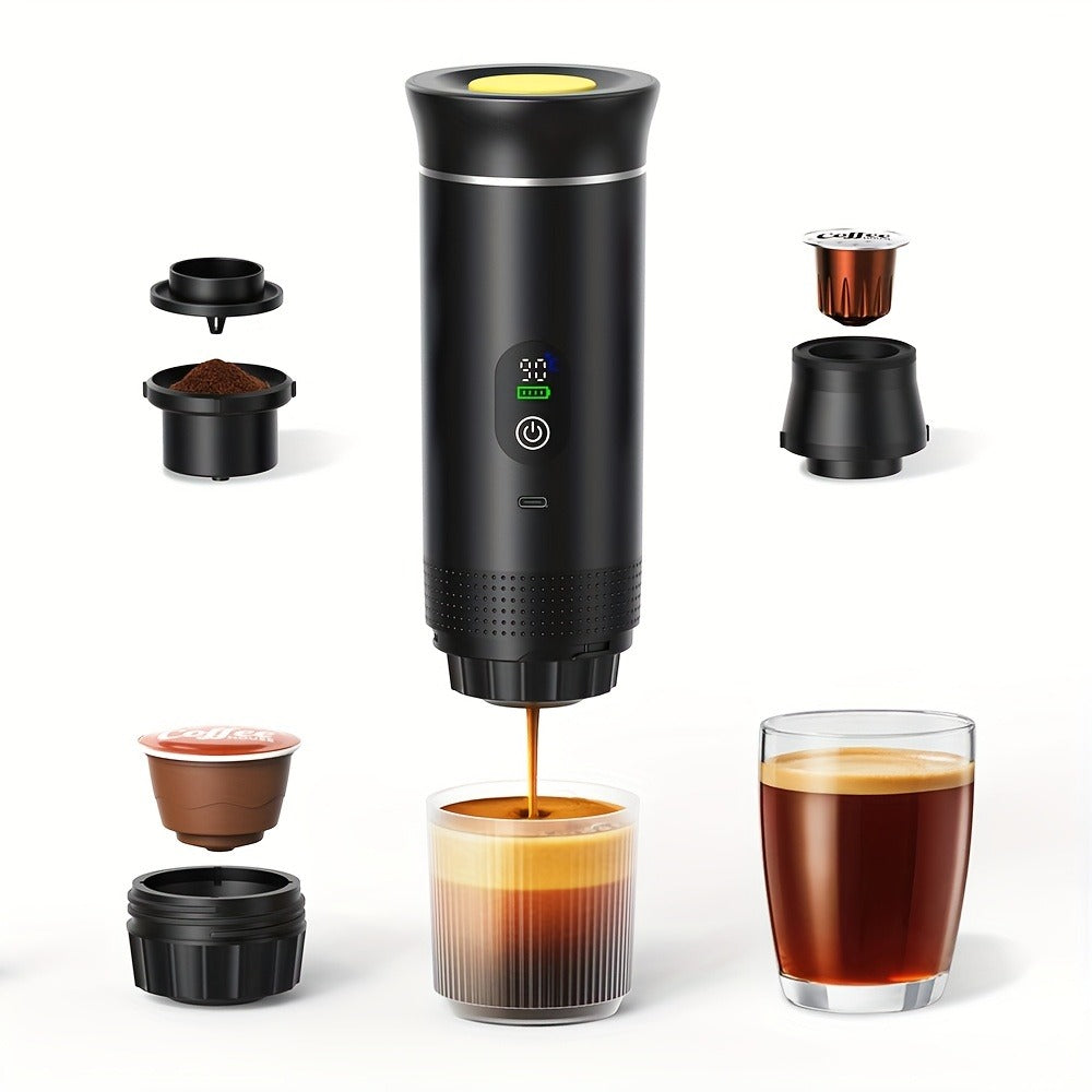 Portable Espresso Machine Type-C Charging Self-Heating, Single Serve Coffee Maker with Temperature & Battery Display