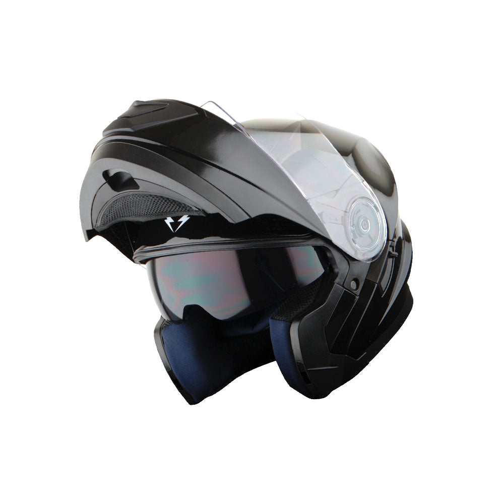 Motorcycle Helmet Modular Flip-Up Design with Dual Visors, Optional Three-Mode LED Tail Light and S-XL Sizes