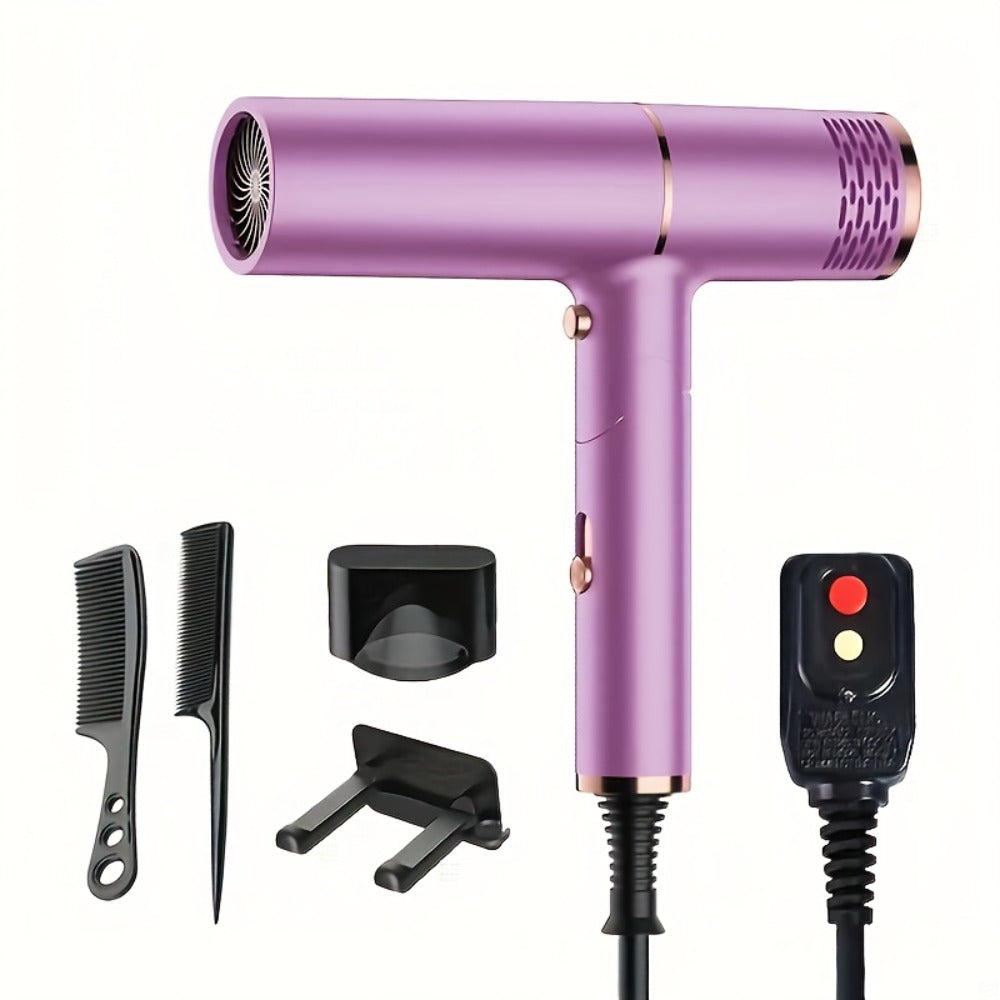 Foldable Hair Dryer with Storage Stand, Concentrator-Style Nozzle, Hot and Cold Air Labels and Four Colors