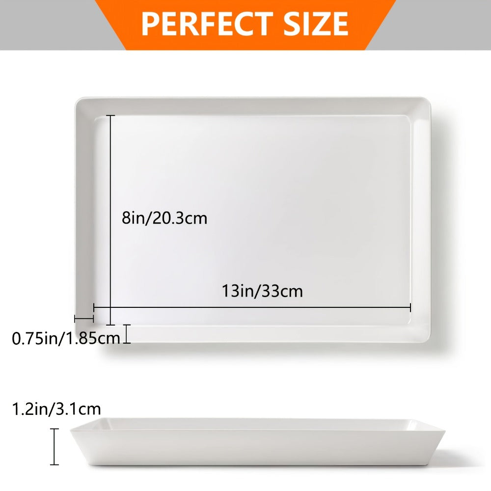 Serving Tray Set of 4, Reusable Plastic Platters for Fruit, Cookies, Dessert & Snacks, Kitchen Party Organizer